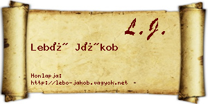 Lebó Jákob névjegykártya